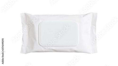Obraz na plátně White plastic wet wipes package with a rectangular flip top lid