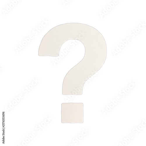 Obraz na płótnie Large white question mark symbol with soft light and shadow on a plain backgroun