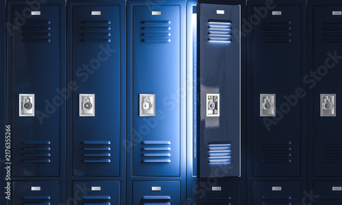 Foto Open locker revealing glowing light 3d
