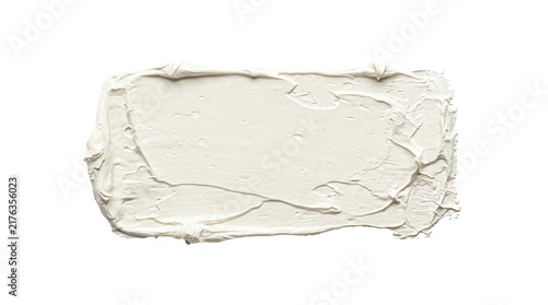 Foto Thick white cosmetic cream texture stroke with realistic palette knife marks spr