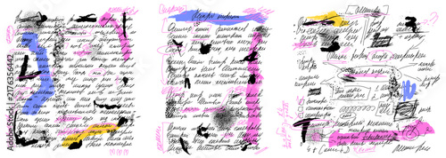 Obraz na płótnie Gibberish text set with vivid marker frames