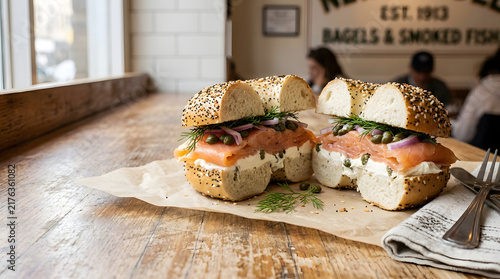 New York Smoked Salmon Bagel Sandwich