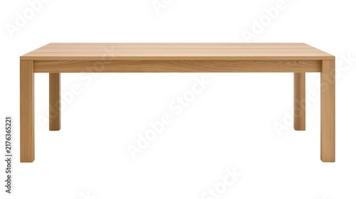 Принти на полотні Rectangular light oak wood dining table with four sturdy legs