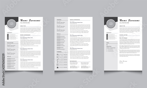 Corporate Resume Layout Template Design