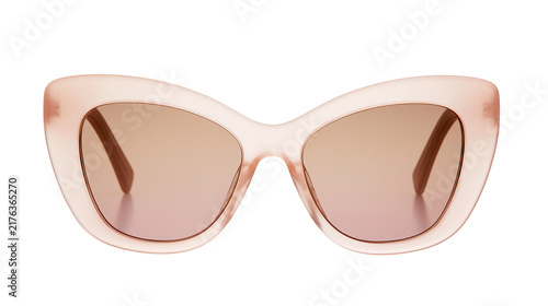 Foto Translucent pastel pink cat eye sunglasses with tinted lenses