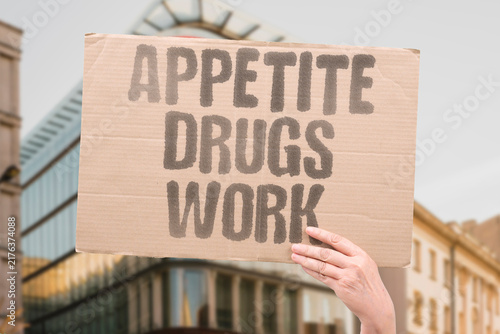 Картината върху платно "Appetite drugs work" Pharmacological aids suppress hunger signals