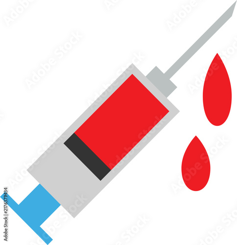 Vector illustration of blood drop injection.