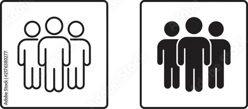 Teamwork and collaboration concept with group of people icons representing unity and togetherness for business presentations.