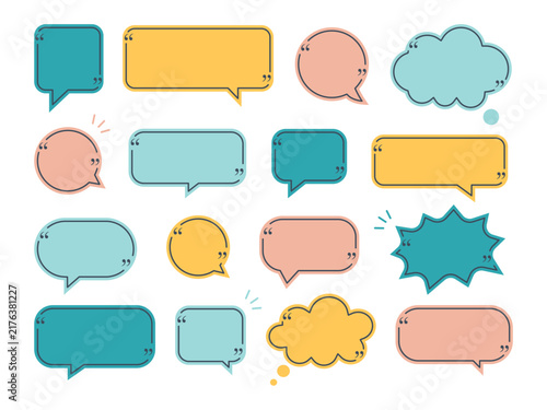 Modern Colorful Speech Bubble Icons Collection