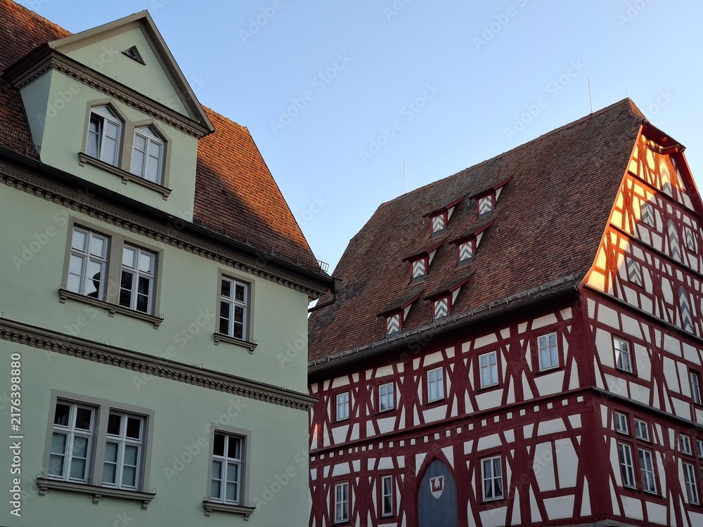 Fototapeta premium Historical buildings in the German town Rothenburg ob Tauber