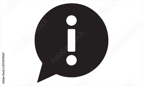 Minimalist Information Speech Bubble Vector Icon for Help Desk, FAQ, and Support Interface Design