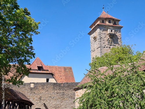 Historical buildings in the German town Rothenburg ob Tauber