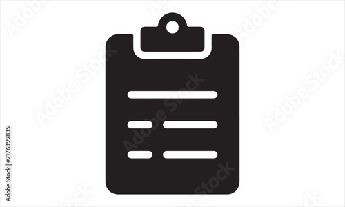 Minimalist Clipboard Vector Icon for Checklist Task Management and Business Document Interface Design