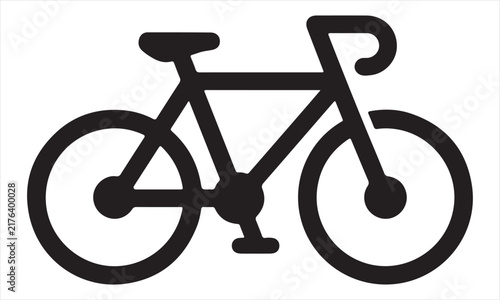 Minimalist Road Bike Side Profile Vector Icon for Cycling, Sports, and Eco Friendly Transport
