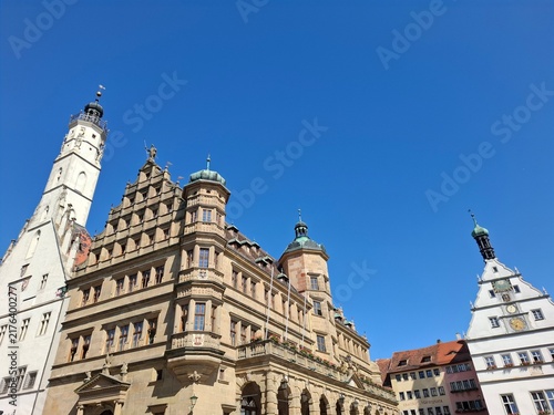 Historical buildings in the German town Rothenburg ob Tauber