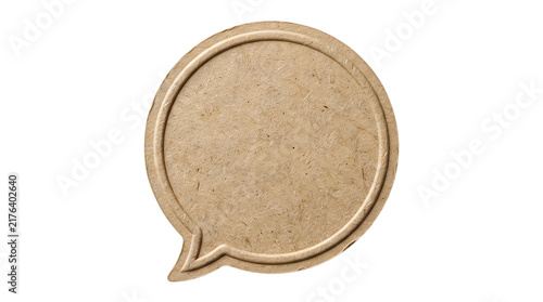 Round cork speech bubble icon isolated on white background
