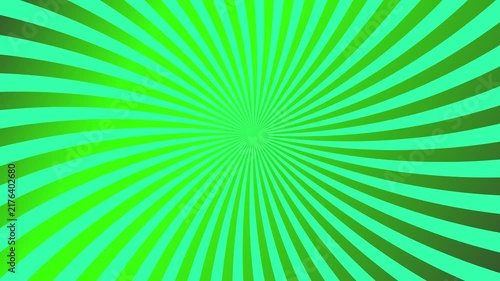 Abstract green sunburst background with radial rays and retro comic book style pattern for creative graphic design projects and digital art