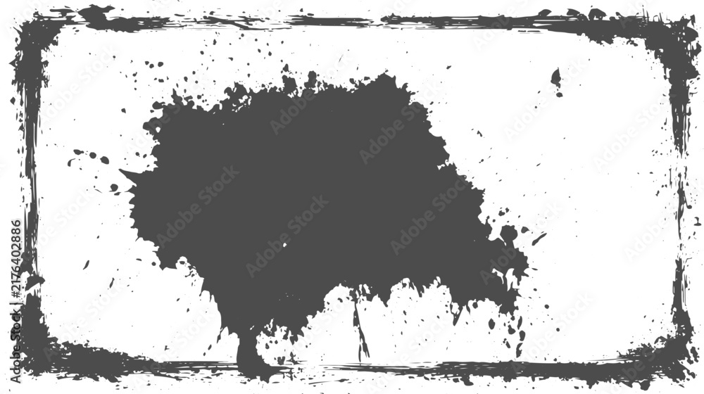 Fototapeta premium Grunge Black Paint Splash Background, Distressed Ink Splatter with Rough Texture.