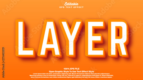3d bold editable text - Layer text effect style