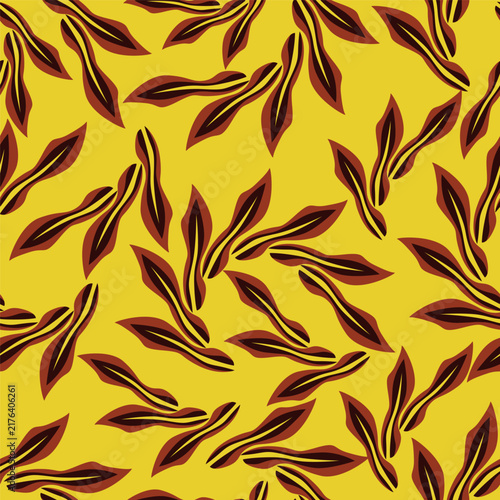 seamless pattern with yellow leaves
