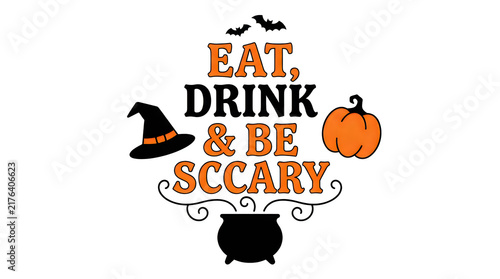 Halloween eat drink be merry vector illustration