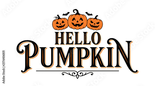 Halloween pumpkin greeting with jack o lanterns
