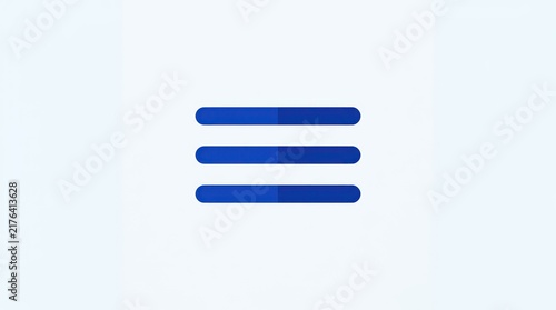 Minimalist blue hamburger menu icon for user interface design