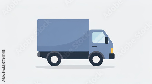 Blue delivery truck illustration for logistics and shipping services