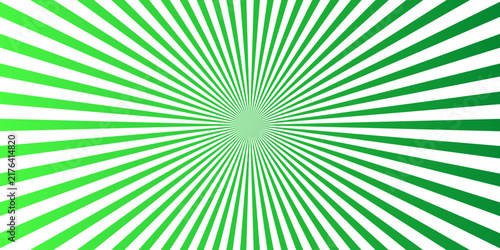 Abstract lime and emerald radial burst background, bold spokes streaming from the middle, ideal for web banner, packaging and branding.