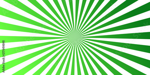 Abstract lime and emerald sunburst background, geometric beams spreading from a glowing core, ideal for presentation, flyer and social media post.