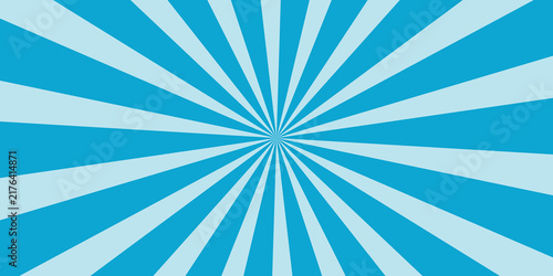 Vibrant cyan radial rays background with converging lines radiating from the centre, abstract retro design for website header, brochure and advertising.