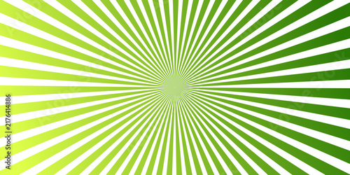 Abstract yellow and emerald radial rays background, dramatic light beams expanding across the frame, ideal for poster, greeting card and copy space.