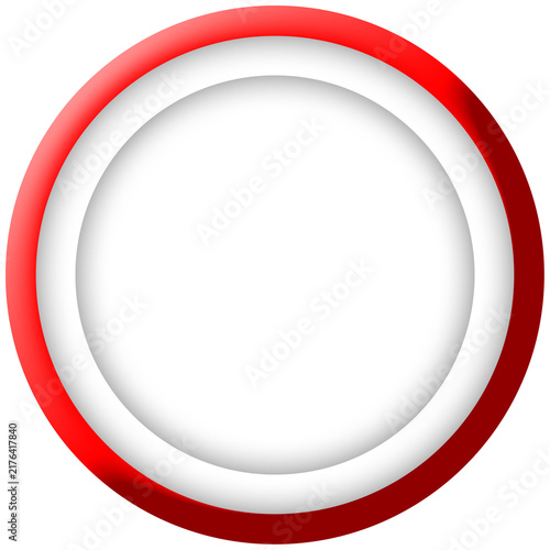 Red Round Circle Frame 3D Ring Button Icon Vector Isolated