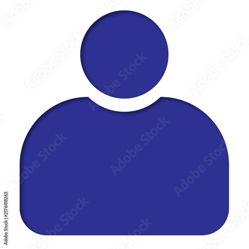 Blue User Avatar Silhouette Profile Icon Vector Isolated
