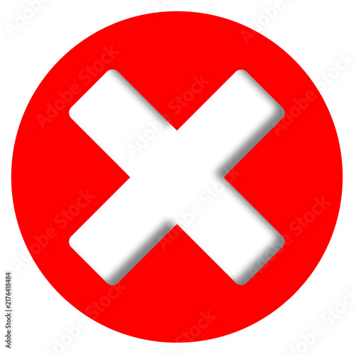 Red Circle Cross Mark Cancel Icon Vector Isolated