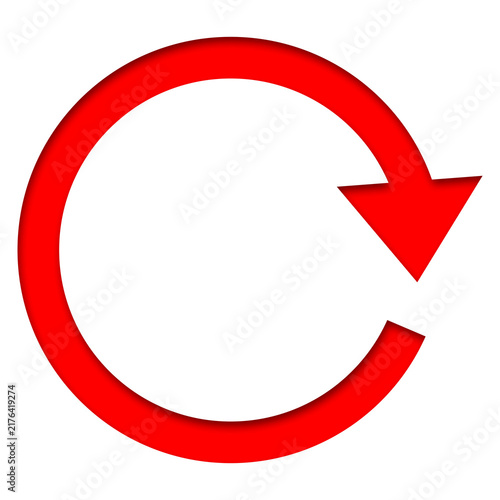 Red Circular Refresh Arrow Reload Symbol Icon Vector Isolated