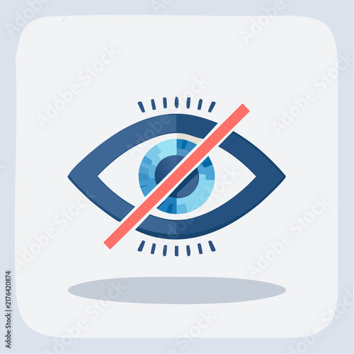 eye symbol with a slash through it for privacy