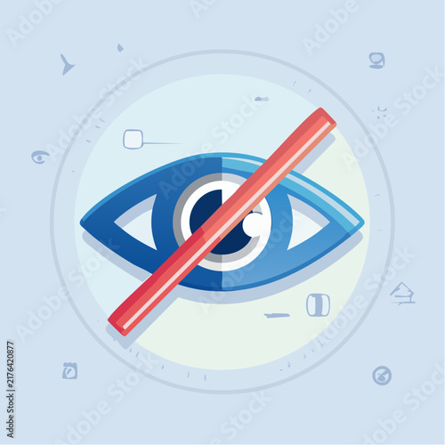 eye symbol with a slash through it for privacy