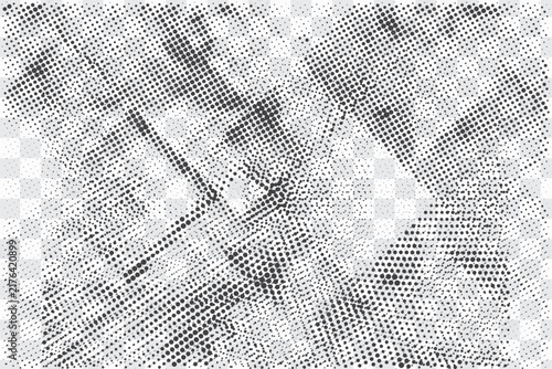 Quadro su tela Dense halftone pointillist texture background with overlapping grey circular patterns for urban style graphic design elements and contemporary artistic background texture overlays