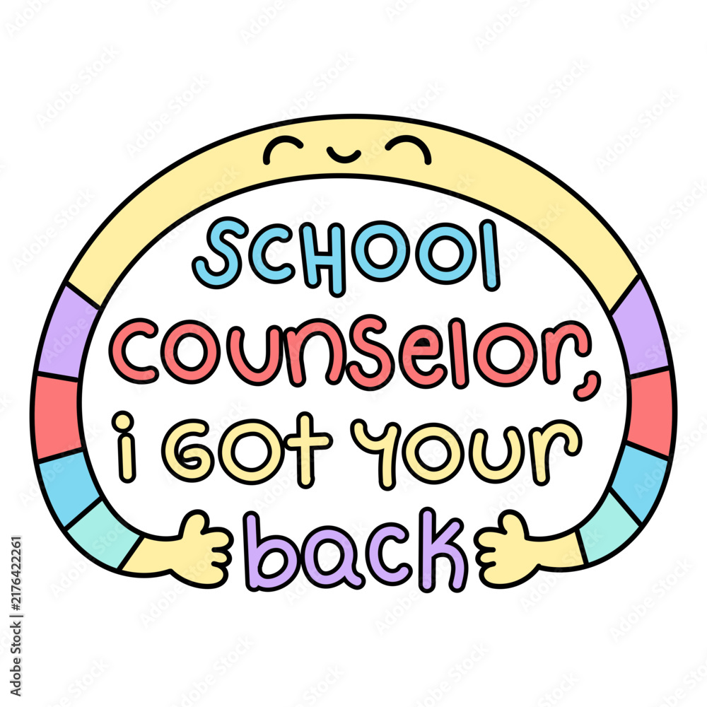 Fototapeta premium School counselor doodle quote color