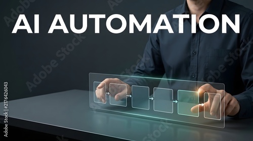Obraz na płótnie Artificial intelligence automation concept with business professional and digital interface