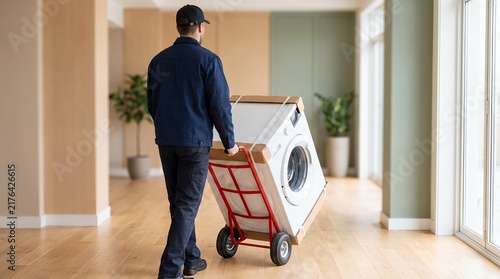 Delivery of Washing Machine on Hand Truck – Home Appliance Service