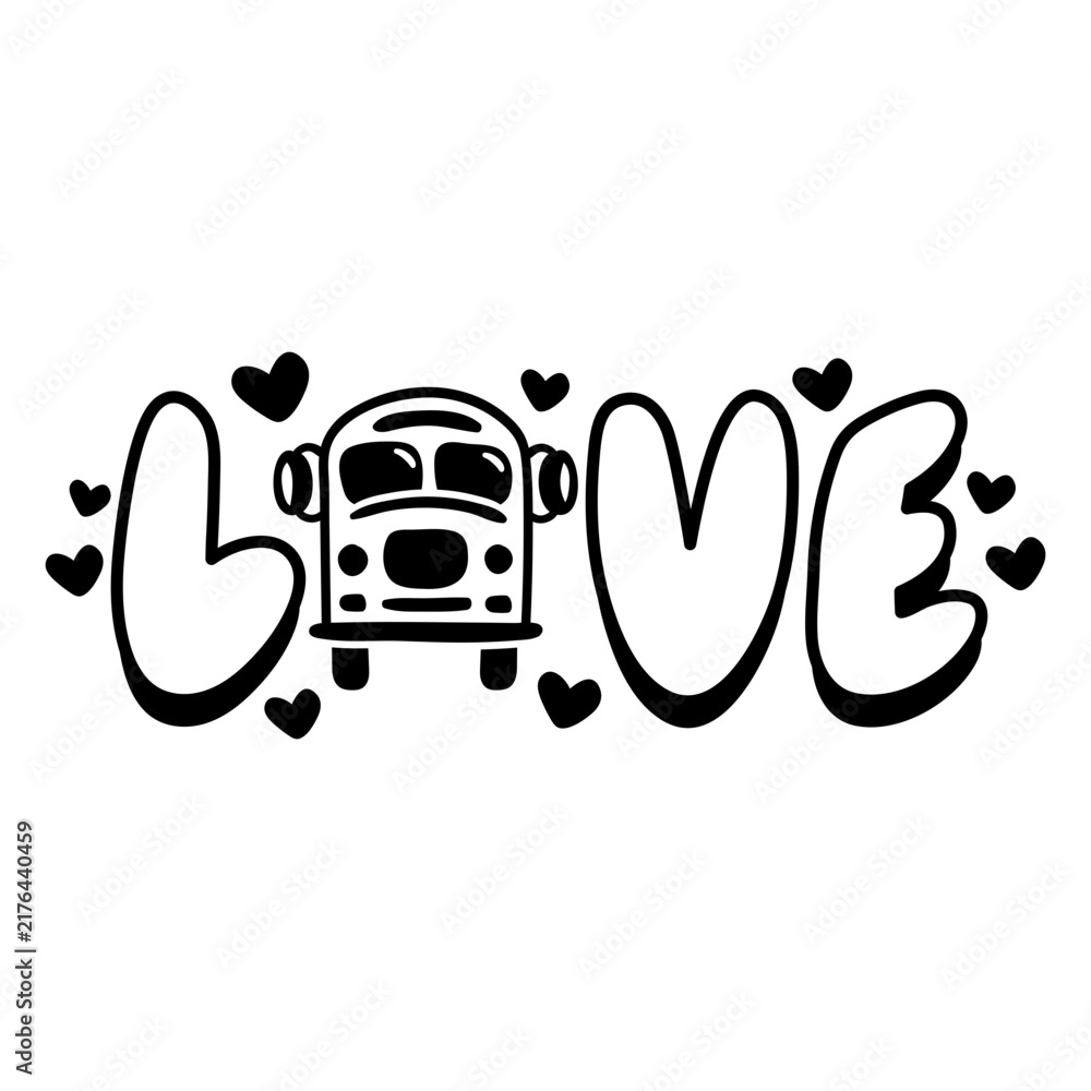 Fototapeta premium Bus driver love transport quote badge
