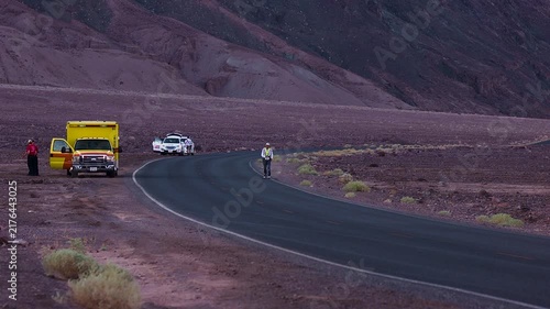 Lonely runner in death valley