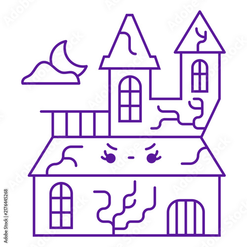 Canvas Print Haunted house character icon