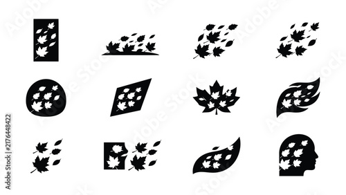 Creative maple leaf vector designs with transparent background for nature projects
