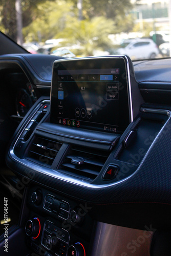 Obraz na płótnie Modern infotainment touchscreen inside a luxury SUV 