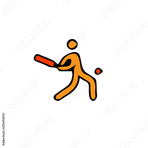 Cartoon Man Bowling Icon on White Background
