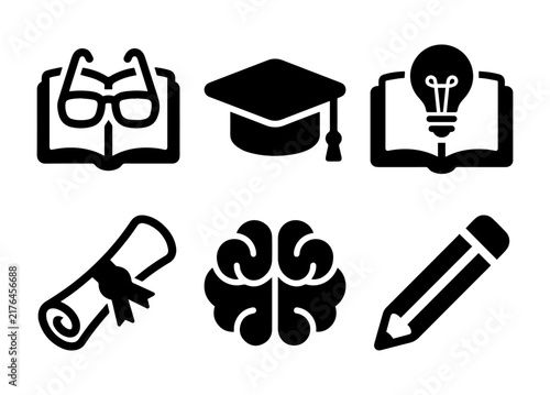 Bild auf Leinwand Wisdom and lifelong learning concept symbols celebrating passion for reading res