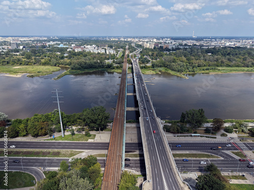Foto Citadel Railway Bridge over the Vistula River in Warsaw, Poland